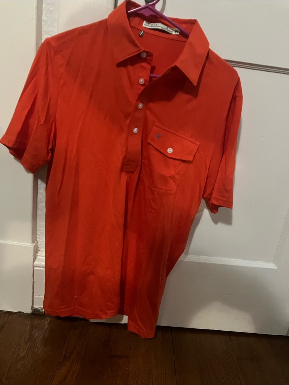 Criquet Men's Red Short-Sleeve Polo with Chest Pocket